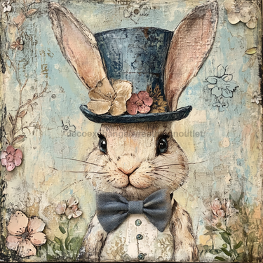 Easter Sign, Cute Bunny,, DCO-12754, Sign For Wreath, 10x10